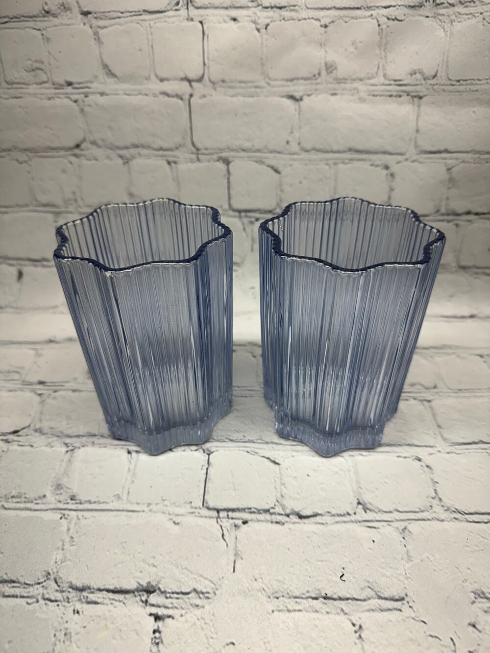 Glass Hause Set of Blue Cocktail Glasses Low Ball